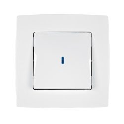   CITY EGY GOMBOS KÉT IRÁNYÚ KAPCSOLÓ JELZŐFÉNNYEL METAL FEHÉR