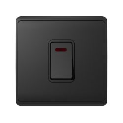 LONDON DOUBLE POLE SWITCH NEON 45A ANTHRACITE