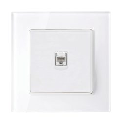 SINGLE LAN SOCKET GLASS FRAME WHITE