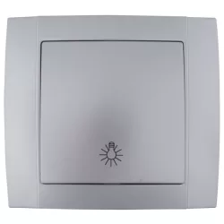 SR-2514 JELZŐFÉNYES NYOMÓGOMB EZÜST SZÜRKE