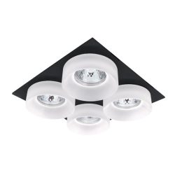   SA-045/4 SPOT LÁMPATEST 4XGU5.3 NÉGYZET FEKETE/FEHÉR 92045S4/BLFR