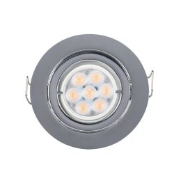   LEDES FÉM KEREK SPOTVILÁGÍTÁS NAGY TELJESÍTMÉNYŰ 6W 2700-3000K SZATÉN NIKKEL