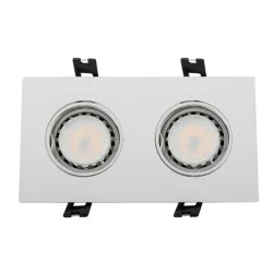   LEDES MŰANYAG TÉGLALAP ALAKÚ SPOTVILÁGÍTÁS PAR 16 2X5.5W 2700-3000K S FEHÉR
