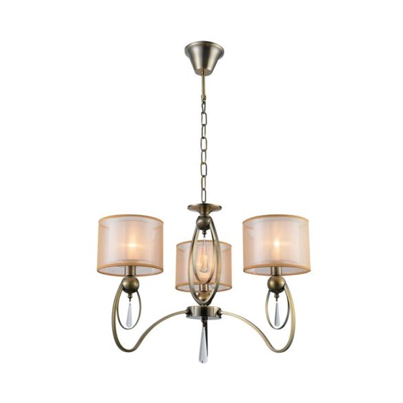 MERY CSILLÁR 3XE27 ANTIK SÁRGARÉZ D600X480MM