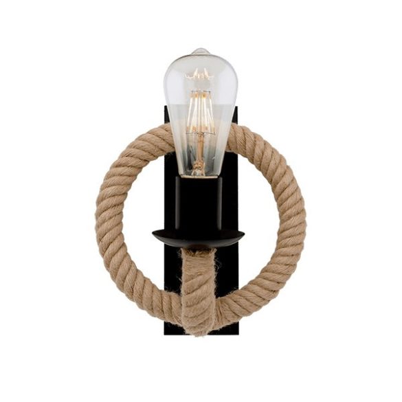 ROPE FALI LÁMPA 1XE27 FEKETE