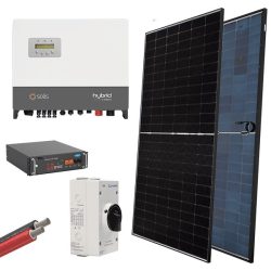 HYBR. SOLAR SYSTEM 3P/6kW 580W PANELS WITH BATT.