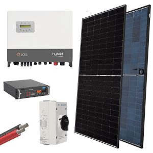 HYBR. SOLAR SYSTEM 3P/6kW 580W PANELS WITH BATT.