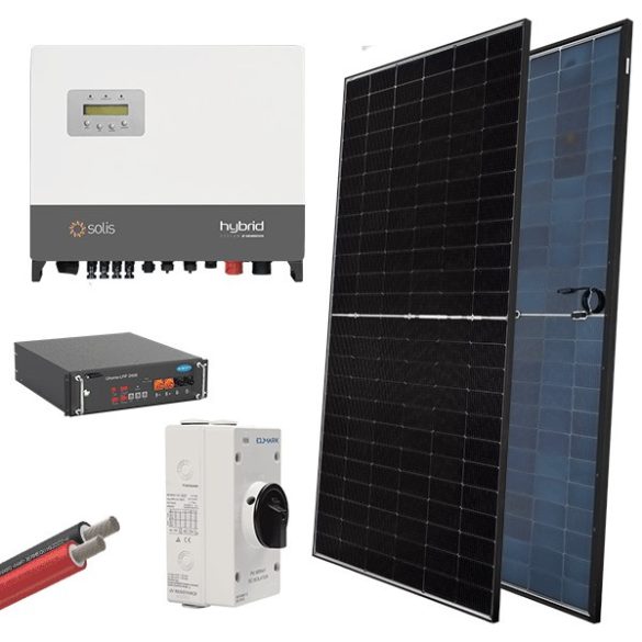HYBR. SOLAR SYSTEM 3P/6kW 580W PANELS WITH BATT.