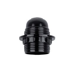   CSILLÁRFOGLALAT E27, függő külső gyűrűs bakelit fekete 99197