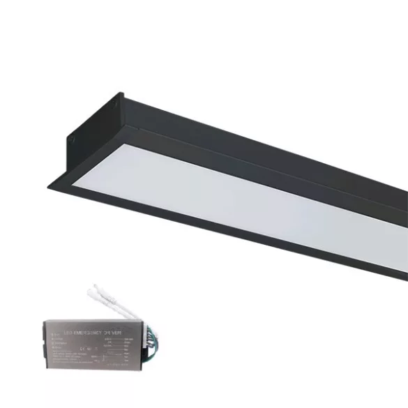 LED PROFIL SÜLLYESZTETT SZERELÉSŰ S48 12W 4000K 600MM FEKETE+SÜRGŐSSÉGI KÉSZLETT