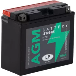 Landport AGM 10Ah 175A Bal+ Motorakkumulátor (AGM-LT12B-BS)