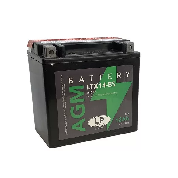 Landport AGM 12Ah 200A Bal+ Motorakkumulátor (AGM-LTX14-BS)
