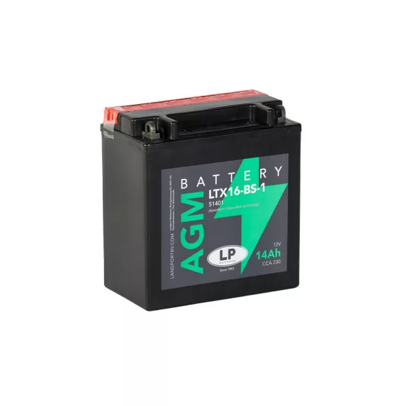 Landport AGM 14Ah 230A Bal+ Motorakkumulátor (AGM-LTX16-BS-1)