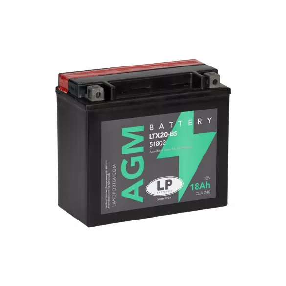 Landport AGM 18Ah 240A Bal+ Motorakkumulátor (AGM-LTX20-BS)