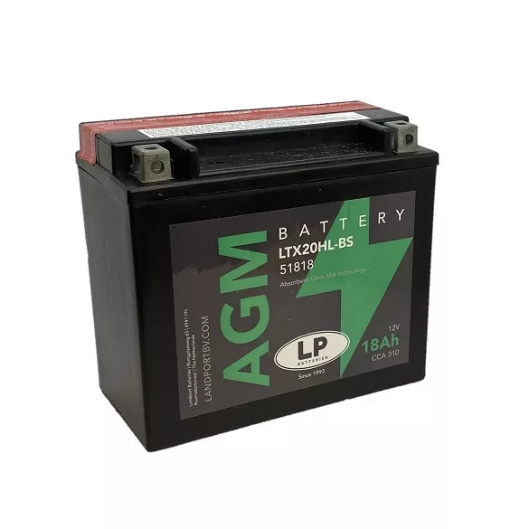 Landport AGM 18Ah 310A Jobb+ Motorakkumulátor (AGM-LTX20HL-BS)