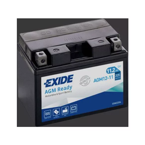 Exide AGM Ready 11.2Ah 205A Bal+ Motorakkumulátor (AGM12-11)