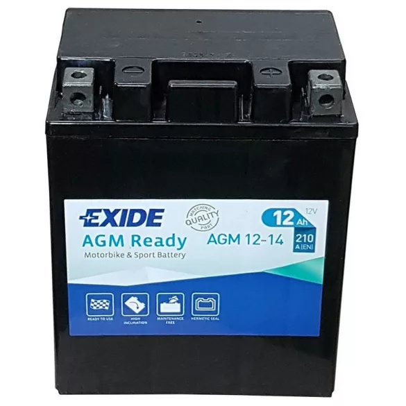 Exide AGM Ready 12Ah 210A Jobb+ Motorakkumulátor (AGM12-14)