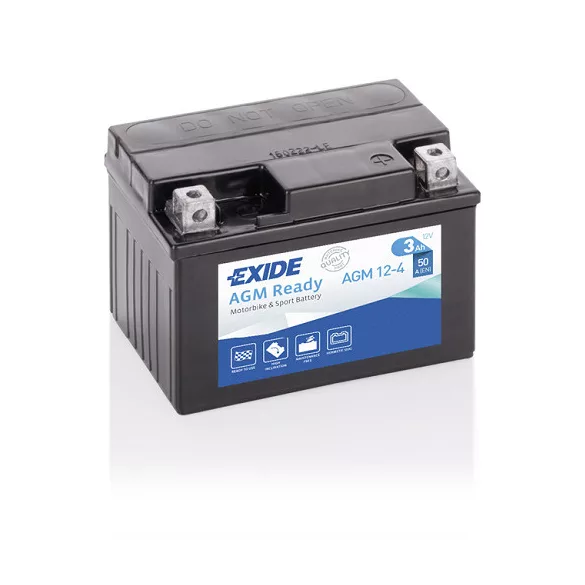 Exide AGM Ready 3Ah 50A Jobb+ Motorakkumulátor (AGM12-4)