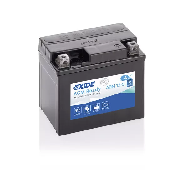 Exide AGM Ready 4Ah 70A Jobb+ Motorakkumulátor (AGM12-5)