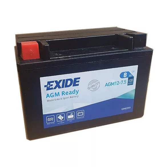 Exide AGM Ready 8Ah 120A Bal+ Motorakkumulátor (AGM12-7.5)