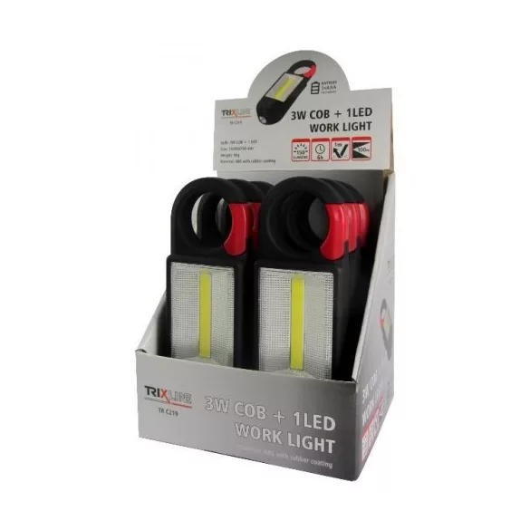 BCLux Trixline C219 3W COB+1 ledes műanyag akasztós munkalámpa 150 lumen