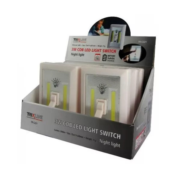 BCLux Trixline C221 3W COB ledes "villanykapcsoló" 200 lumen 3xAAA