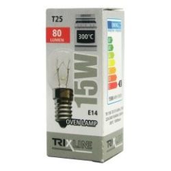   Trixline sütő izzó T25 230V , E14-es foglalat 15W 300°C  (BC T25)