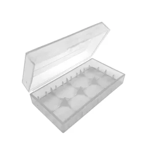 Akkutartó műanyag tok (2x18650,vagy 4x18350) fehér,átlátszó