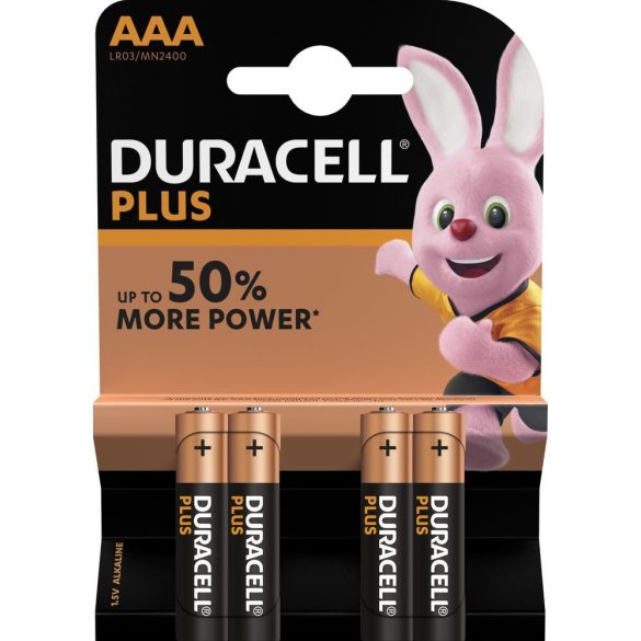 Duracell Plus MN2400 100% Extra Life  AAA  mikró (LR03) alkáli elem bl/4