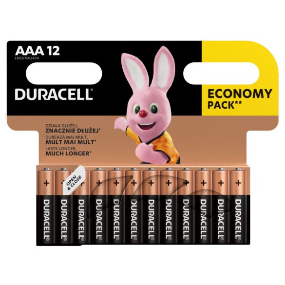 Duracell Basic MN2400 AAA mikro (LR03) alkáli elem bl/12