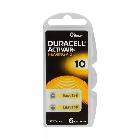 Duracell  ACTIVAIR hallókészülék elem "10" (PR70) BL/6