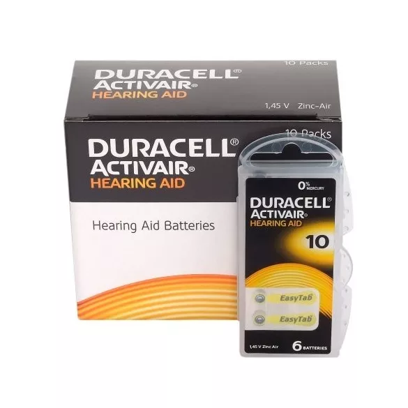 Duracell  ACTIVAIR hallókészülék elem "10" (PR70) BL/6