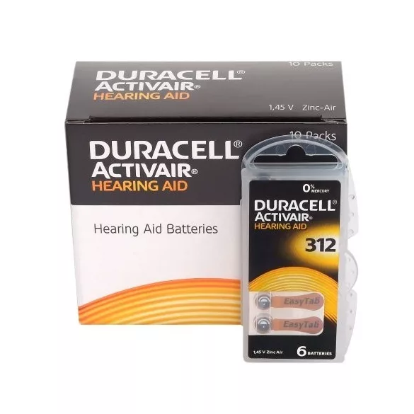 Duracell  ACTIVAIR hallókészülék elem "312" (PR41)  BL/6