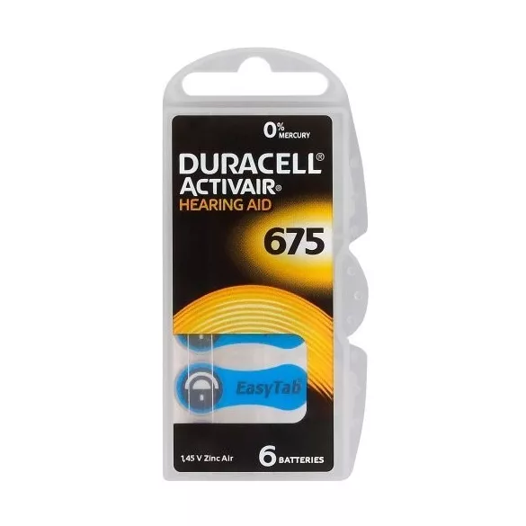 Duracell  ACTIVAIR hallókészülék elem "675" (PR44) BL/6