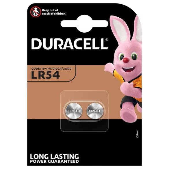 Duracell LR54 1,5V-os alkáli gombelem bl/2