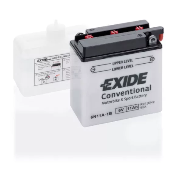 Exide Conventional 6 V 11Ah 95A Jobb+ Motorakkumulátor (E6N11A-1B)