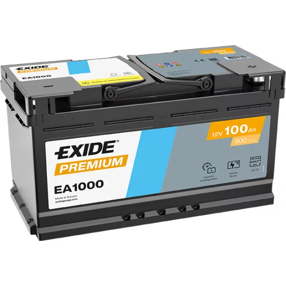 Exide Premium 100Ah 900A Jobb+ Akkumulátor (EA1000)