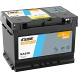 Exide Premium 61Ah 600A Jobb+ Akkumulátor (EA612)