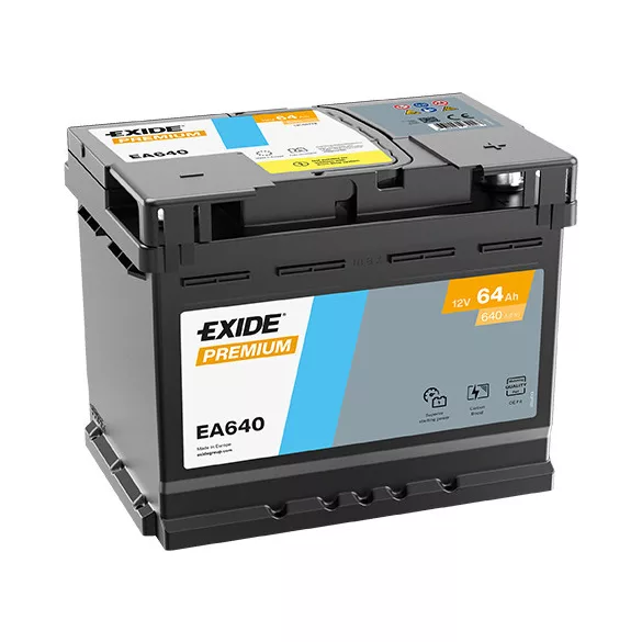 Exide Premium 64Ah 640A Jobb+ Akkumulátor (EA640)