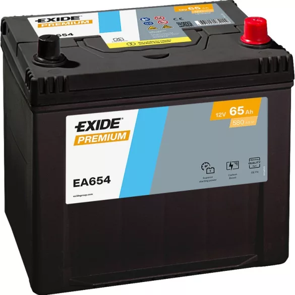 Exide Premium 65Ah 580A Jobb+ Akkumulátor (EA654)
