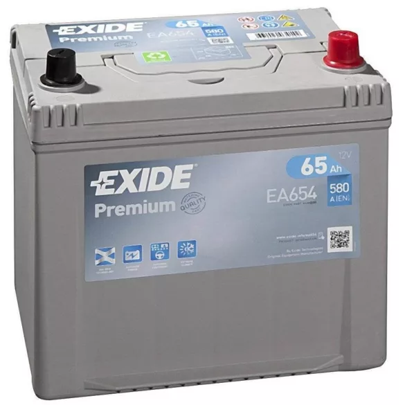 Exide Premium 65Ah 580A Jobb+ Akkumulátor (EA654)