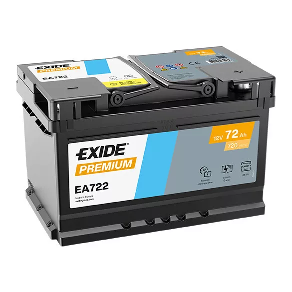Exide Premium 72Ah 720A Jobb+ Akkumulátor (EA722)