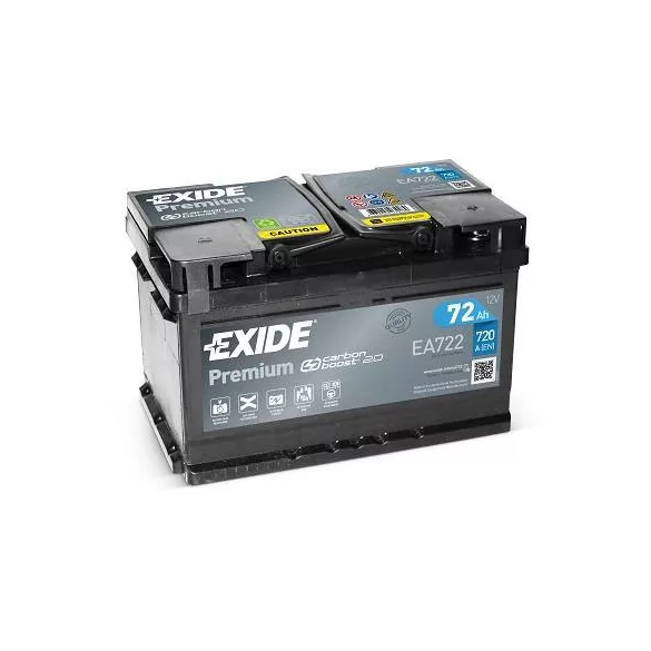 Exide Premium 72Ah 720A Jobb+ Akkumulátor (EA722)
