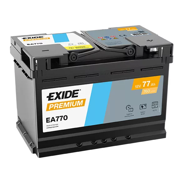 Exide Premium 77Ah 760A Jobb+ Akkumulátor (EA770)