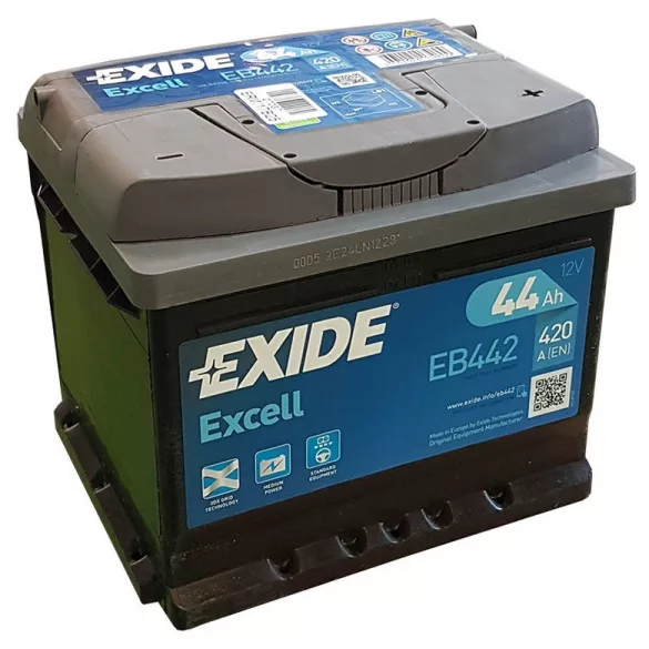 Exide Excell 44Ah 420A Jobb+ Akkumulátor (EB442)