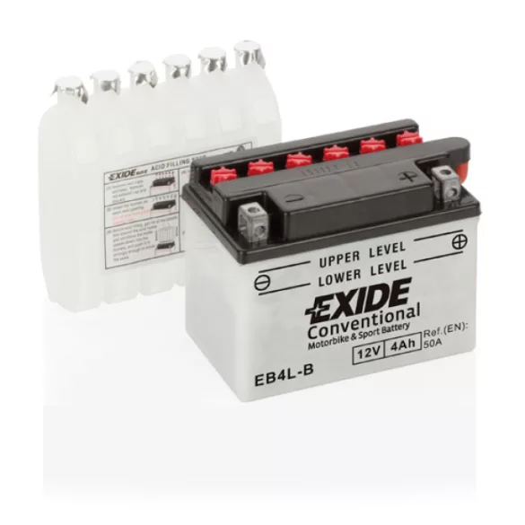 Exide Conventional 4Ah 50A Jobb+ Motorakkumulátor (EB4L-B)