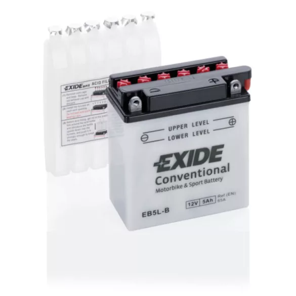 Exide Conventional 5Ah 65A Jobb+ Motorakkumulátor (EB5L-B)