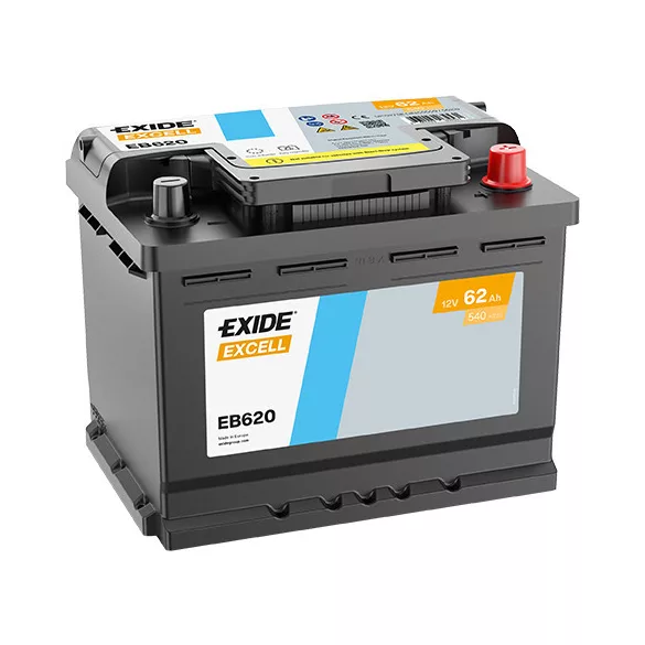 Exide Excell 62Ah 540A Jobb+ Akkumulátor (EB620)