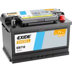 Exide Excell 71Ah 670A Jobb+ Akkumulátor (EB712)