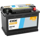 Exide Excell 74Ah 680A Jobb+ Akkumulátor (EB740)